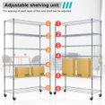 thumbnail image 3 of 6 Tier Wire Shelving Unit Adjustable Storage Shelves Metal Shelf with Wheels Wire Rack for Garage Basement Kitchen Racks 2100lbs Capacity Metal Pantry Shelves，Silver, 3 of 7