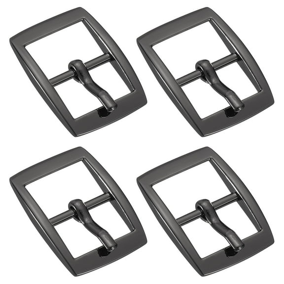 Uxcell 4Pack 0.63" Single Prong Belt Buckle Oval Center Bar Buckles for Belt, Black