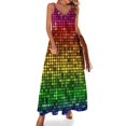 thumbnail image 1 of Vestido sin mangas con lentejuelas brillantes y destellos de arcoíris, diversión, bola de discoteca, fiebre disco, baile boogie, club de los años 70, fiesta disco, orgullo gay, lgbtq, 1 of 7