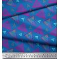thumbnail image 2 of Soimoi Blue Cotton Cambric Fabric Triangle Geometric Decor Fabric Printed Yard 42 Inch Wide, 2 of 3
