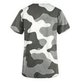 thumbnail image 4 of Xfvqtps Scrub Tops for Women Camouflage Soft V-Neck Scrub Top Comfortable Nursing Uniforms Camouflage Printed Short Sleeve Workwear Tops Working Uniforms with Pockets Olive Green, 4 of 5