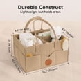 thumbnail image 3 of Baby Diaper Caddy Organizer with Handle - Portable Baby Car Organizers and Storage for Nursery, Changing Table, Large Shower Gift Basket for New Mom Gifts & Boy Girl Registry (Taupe), 3 of 9