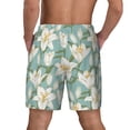 thumbnail image 2 of Lsque Mens Swim Trunks Lilies Flowers Pattern - Bathing Suit Compression Liner - Beach Swim Shorts Swimwear - (S-3XL) - Stretch Quick Dry -3X-Large, 2 of 9