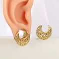 thumbnail image 3 of LADEMAYH Hypoallergenic Ear Gauges Tunnels Plugs, Hollow Floral Saddle Gauges for Ears, Surgical Steel 316L, Body Piercing Jewelry for Gothic/Punk Styles (2pcs Gold, 16mm=5/8"), 3 of 5