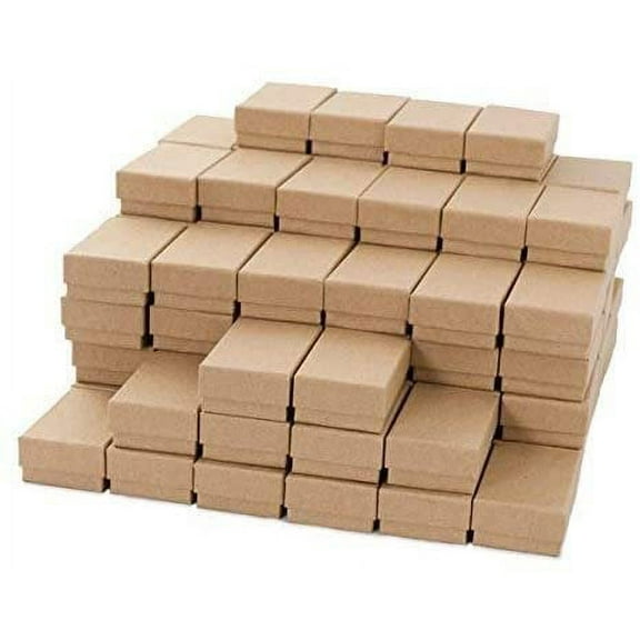 2 1/8" x 1 5/8" x 3/4" Kraft Cotton Filled Jewelry Box #11 Case of 100