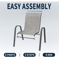 thumbnail image 3 of ECOPATIO Patio Chairs Set of 4, Outdoor Stackable Dining Chairs for All Weather, Breathable Garden Outdoor Furniture for Backyard Deck, Light Grey, 3 of 7