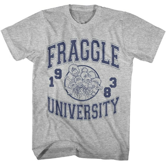 Fraggle Rock UnIVersity Gray Heather Adult T-Shirt 2Xlt