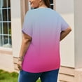 thumbnail image 3 of Posijego Plus Size Tops for Women Short Sleeve Casual Tee Gradient Graphic T Shirts Loose Tunic Tops with Pockets, 3 of 4