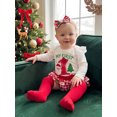 thumbnail image 4 of RUINIXCW Newborn Baby Boy Girl My First Christmas Outfit Infant Girls Fall Winter Clothes Letters Romper and Plaid Skirt Headband Long Socks 4Pcs Set, 4 of 10