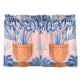 thumbnail image 7 of Yayeee Kitchen Curtains Tier Pair Light Filtering 27"x24" Rod Pocket Short Cafe Window Panel, Pink Leaves, 7 of 7