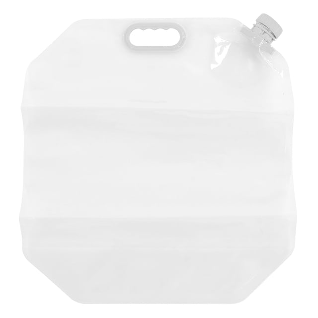 Bolsa de agua plegable de 15 l, transparente, de PVC, reutilizable, congelable, para emergencias, acampadas al aire libre, color blanco.