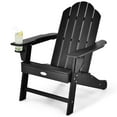 thumbnail image 1 of Patiojoy Chaise Adirondack Chaise de Foyer Extérieure avec Porte-Gobelet Chaise Longue Résistante aux Intempéries pour Cour Arrière Jardin Patio et Terrasse Noir, 1 of 8