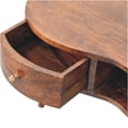 thumbnail image 4 of JERFIT Modern Wave Coffee Table, Solid Mango Wood Console Table with Drawer, California Walnut Finish Brown Nordic Center Table for Living Room, 4 of 10