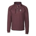 thumbnail image 2 of Men's Cutter & Buck Maroon Southern Illinois Salukis Mainsail Sweater-Knit Half-Zip Pullover Jacket, 2 of 3
