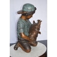 thumbnail image 4 of Nifao Young Child Playing With His Dog Bronze Statue – Home Decor Sculpture, 18"L x 17"W x 26"H, 4 of 12
