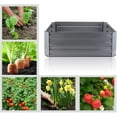 thumbnail image 2 of Magshion Outdoor Raised Garden Bed, Powder-Coated Steel Deep Root Box Planter for Vegetables, Flowers, Herbs, and Succulents (24x24x12", Silver), 2 of 5