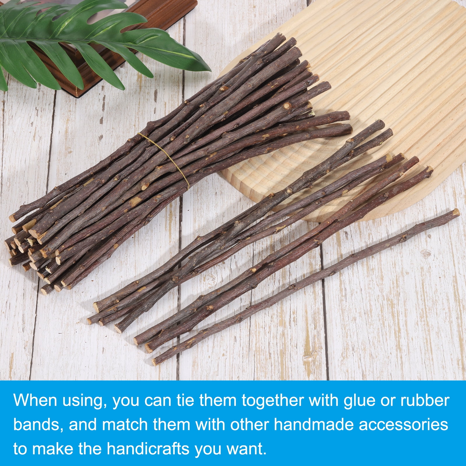 Uxcell 60 Pcs / 30cm Wood Log Sticks, 0.2-0.5inch inch in Diameter Natural Wood Craft Sticks, Dried Wood Sticks Decorative Wood Branch Sticks for DIY Crafts Accessory Photo Props, Brown