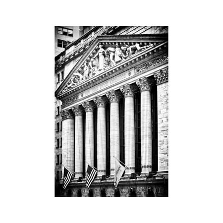 The New York Stock Exchange Building, Wall Street, Manhattan, NYC, White Frame Landmark Architecture BLack and White Photography Print Wall Art By Philippe (Best Places For Street Photography Nyc)