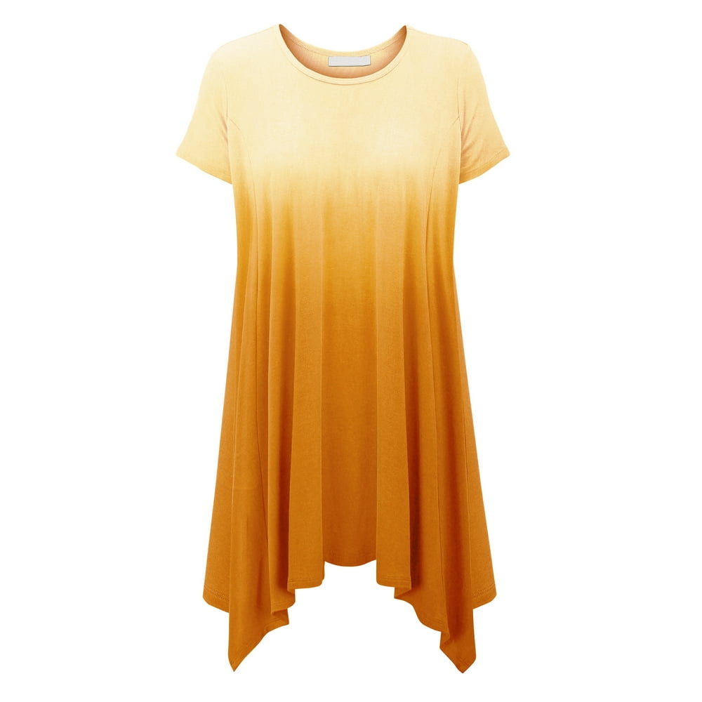 Made by Johnny - WT1478 Womens Ombre Short Sleeve Oversized Side Panel ...