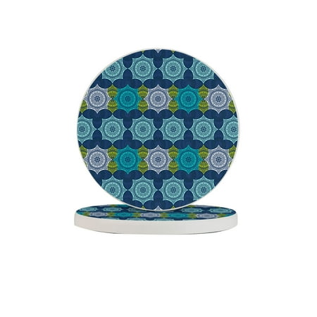 

Circular Drink Coasters Set Vintage Decorative Pattern Beautiful Home Decor Diatomite Heat-Resistant Diatomite Protect Table Countertop