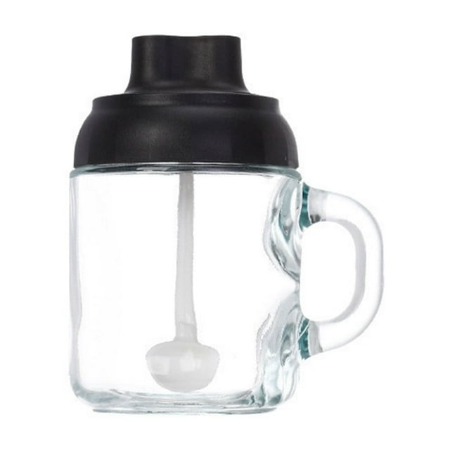 JJKBVCLO Container Transparent Jar With Lid & Measuring Spoon | Kitchen Gadgets & Gadgets For Camping Travel Outdoor Bar Restaurant And Coffee Station