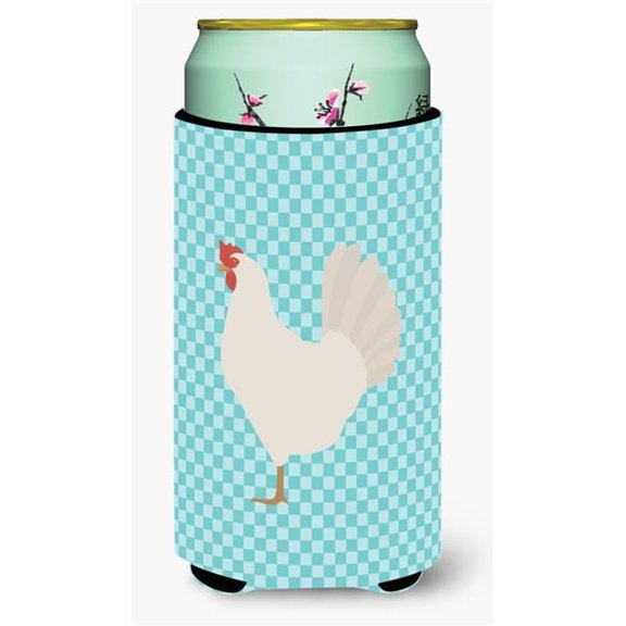 Leghorn Chicken Blue Check Tall Boy Beverage Insulator Hugger