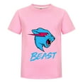 thumbnail image 1 of Playera MrBeast Algodón Niño Niña Moda Verano Estilo Juvenil Estampado Pantera Azul Ropa Fans Regalo Original Casual Infantil, 1 of 4