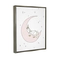 thumbnail image 3 of Stupell Industries Cozy Sleeping Unicorn Nighttime Moon Delicate Stars Graphic Art Luster Gray Floating Framed Canvas Print Wall Art, Design by Sweet Melody Designs, 3 of 9