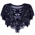 thumbnail image 2 of jiaxiM Shawl Wraps for Women 1920s Beaded Shawl Wrap for Women, Sequin Fringe Evening Cape, Flapper Cover Up for Party, Wedding, Gatsby, 2 of 3