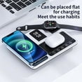 thumbnail image 4 of 4 in 1 Alarm Clock Wireless Charger Stand, Wireless Charging Station for Multiple Devices, 4 in 1 Wireless Charging Dock with Alarm Clock (Gray), 4 of 8