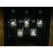 3D Acrylic Christmas Window Light Decorations - Hanging Decor With Icicle Strings : Santa, Snowflake, Snowman,Tree & Bells - Holiday Ornament Curtain Lights - Battery 5PC Set