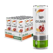 CELSIUS Sweetened with Stevia Essential Energy Drink, 12 fl oz, Sparkling Orange Pomegranate (Pack of 12)