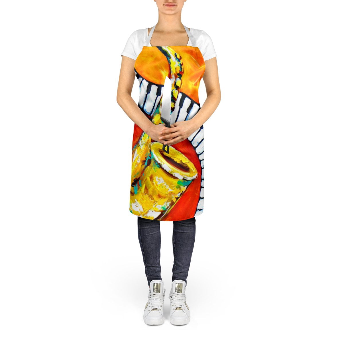Carolines Treasures MW2131APRON 30 x 27 in. Something Blues Saxaphone & Piano Apron