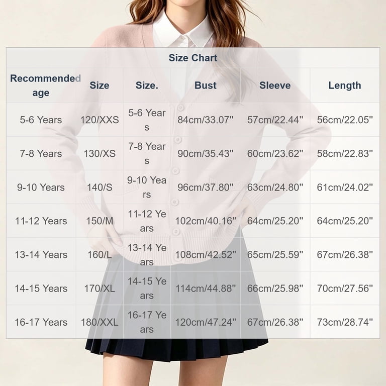 Cethrio Girls Cardigan Sweaters, V‑Neck Button Down Long Sleeve Casual ...