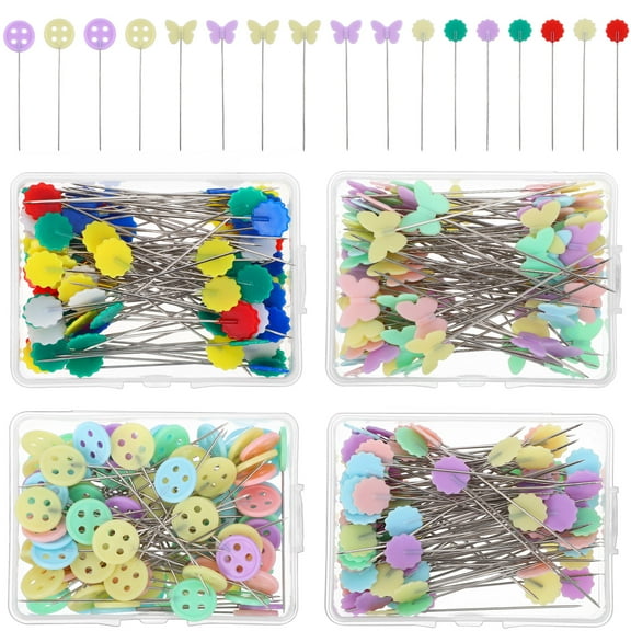 400pcs Flat Pins Straight Pins Sewing Pins Decorative Position Pins for Fabric Crafts