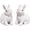White 2PCS, variant on JEWLALO 1PCS Woven Easter Bunny Figurines - 5" Tall White Rabbit Resin Sculptures with Handcrafted Wicker-Style Design for Easter and Spring Home Decor