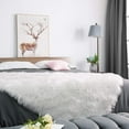 thumbnail image 4 of YJ.GWL Fluffy Faux Sheepskin Plush Area Rug Soft Fuzzy Rugs Floor Carpet for Bedroom Living Room,3'x 5',White, 4 of 7