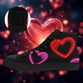 thumbnail image 3 of Coolcustomize Men's High Top Sneakers | Neon Red & Pink Heart Design, Comfortable Casual Sports Footwear, Lace Closure, Fabric Upper & Insole Boots, EVA Sole, Round Toe Canvas Shoes for Dail Wear, 3 of 10