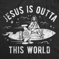 thumbnail image 2 of Mens Funny T Shirts Jesus Is Outta This World Sarcastic Easter Tee for Men (Heather Black - Jesus Is Outta This World) - S, 2 of 3