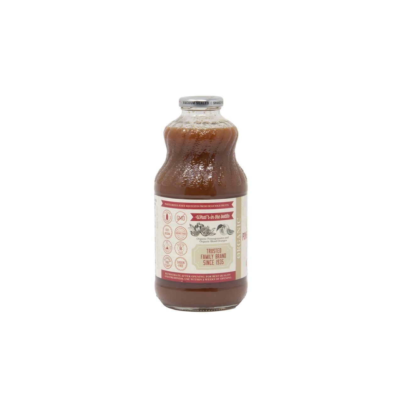 Lakewood Organic Juices Pomegranate Blood Orange Juice, Organic - 32 floz glass