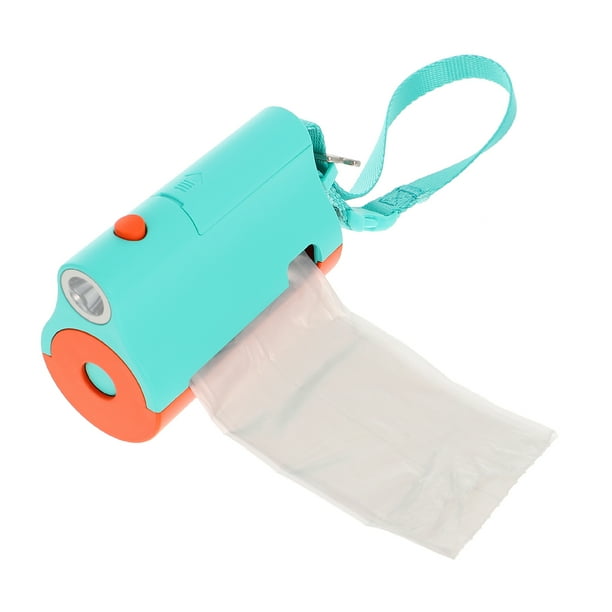 Dispensador de bolsas para excrementos de perro, soporte para bolsas de excrementos con linterna LED, caja para desechos de mascotas, soporte para bolsas de excrementos para exteriores