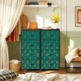 thumbnail image 6 of 4 Drawer Vertical Storage Dresser Vintage Art style copper floral with Wood Top Fabric Pull Drawers, 6 of 8