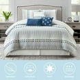 thumbnail image 2 of Lanco Clarity Lines 7 Piece Comforter Set, Blue, King, Fill 100% Polyester, Striped, Jaquard+Clip Bedding Sets & Collections, 2 of 7