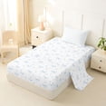 thumbnail image 2 of Erosebridal Blue Bow Knot Twin Sheet Sets For Girl Kids,Cute Flowers Blossom Bedding For Bowtie Lover 3pcs, 2 of 6