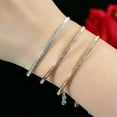 thumbnail image 2 of Yellow Gold Plated Crystal Cubic Zircon Adjustable Chain Bracelet Bangle Jewelry, 2 of 9