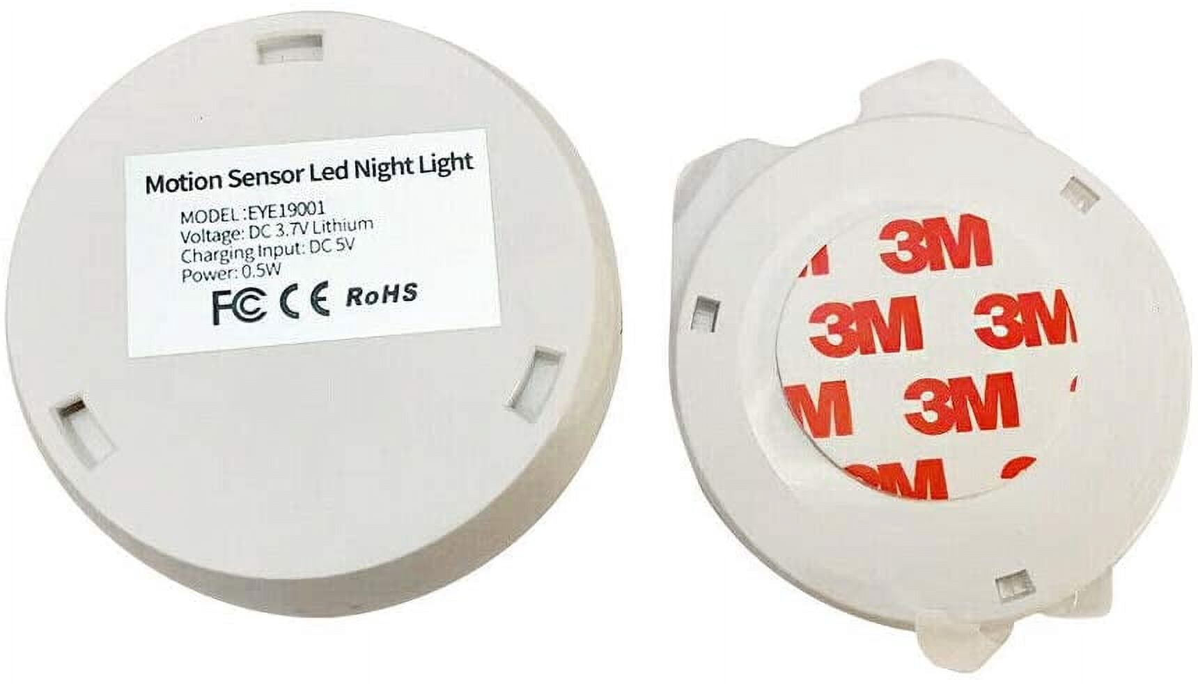 MaximalPower 3'' 20 Lumens Motion Sensor LED Night Light Under Cabinet Lights, White, 6 Count