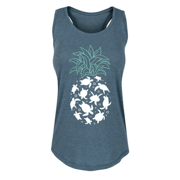 Instant Message - Sea Turtle Pineapple - Women's Racerback Tank Top
