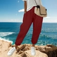 thumbnail image 2 of Guluxicc Womens Summer Casual Jogger Pants Drawstring Elastic Waist Tapered Pants with Pockets for Outdoor Activities, 2 of 7