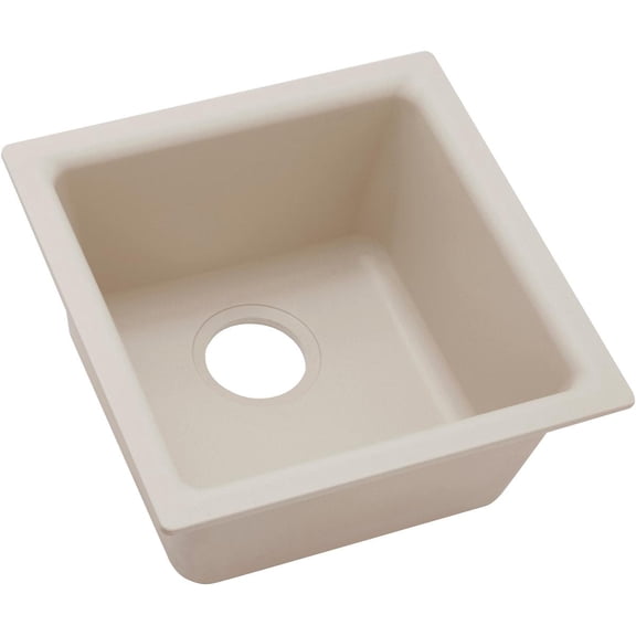 Elkay Quartz Classic 15-3/4" x 15-3/4" x 7-11/16", Single Bowl Dual Mount Bar Sink, Bisque