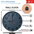 thumbnail image 3 of Modern Gray Wall Clock Home Decor 10-Inch Silent Wooden Wall Clock, Battery Operated (AA Batteries Not Included), Artistic Home Decor, 3 of 7